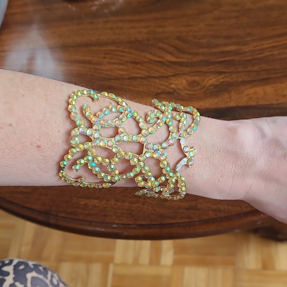 Festival Gold Unicorn Rhinestone Costume JEWELLERY Crystal Cuff